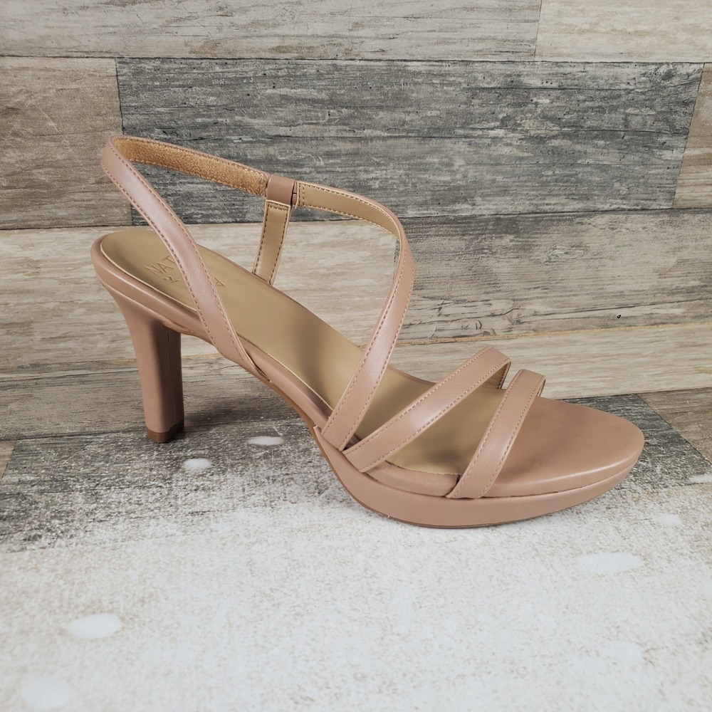 Naturalizer Brenta Womens Strappy Sandals Sz 10 M Opal Leather Open Toe Stiletto